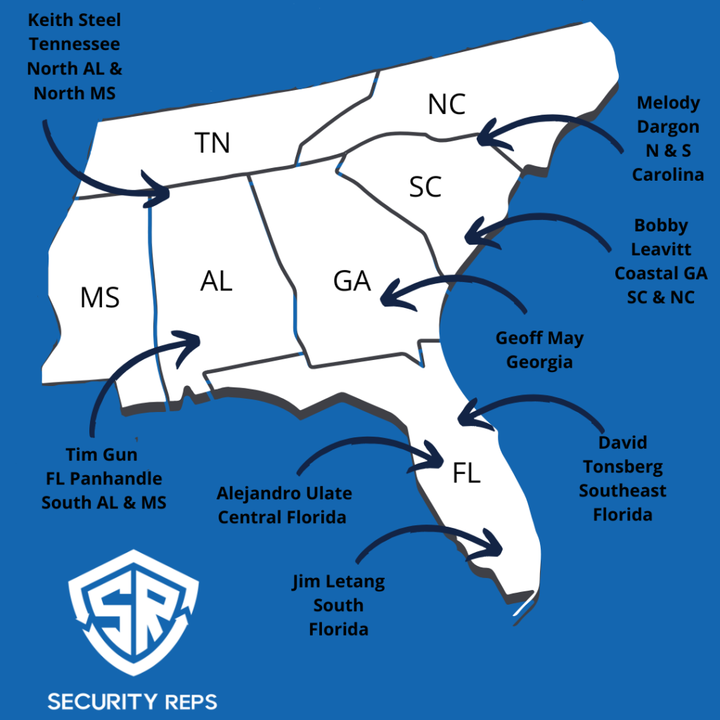 Security Reps Territory map